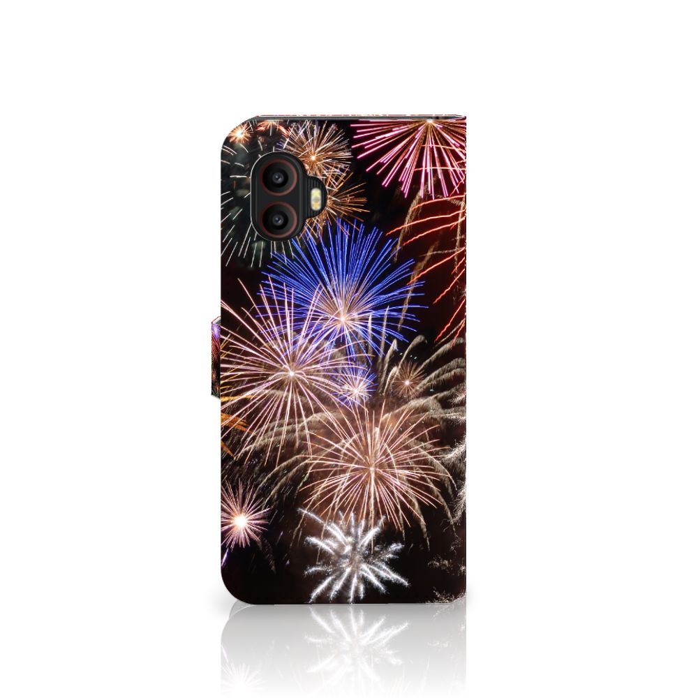 Samsung Galaxy Xcover 6 Pro Wallet Case met Pasjes Vuurwerk