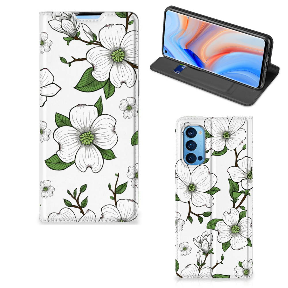 OPPO Reno4 Pro 5G Smart Cover Dogwood Flowers - B2C Telecom