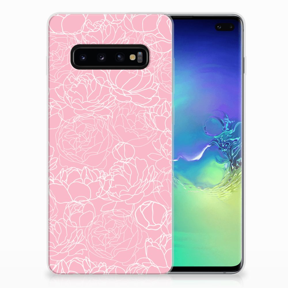 Samsung Galaxy S10 Plus TPU Case White Flowers