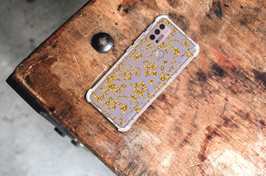 Motorola Moto G30 | G20 | G10 Case Gouden Bloemen