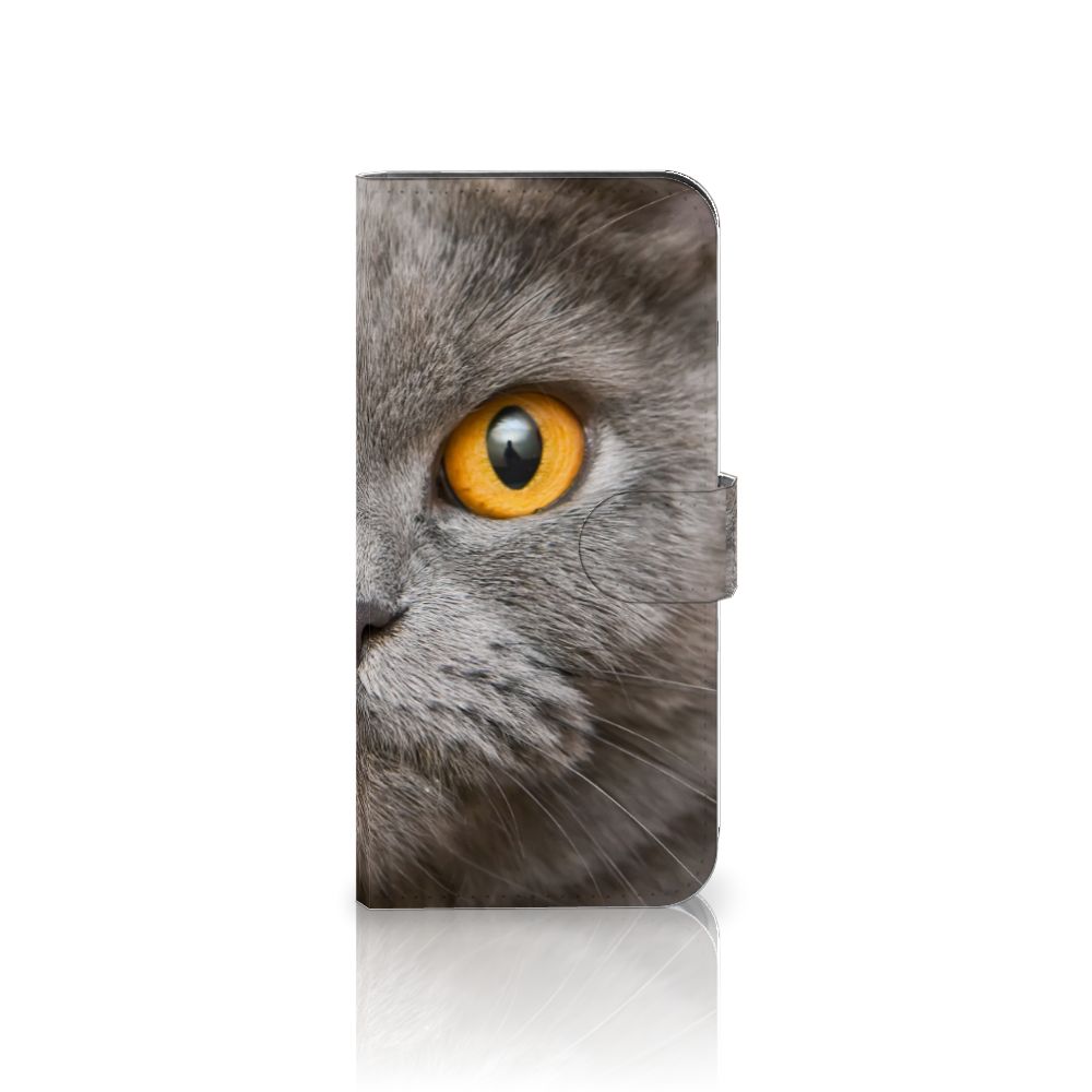 Telefoonhoesje met Pasjes OnePlus Nord 4 Britse Korthaar met kattenoog en grijze vacht.