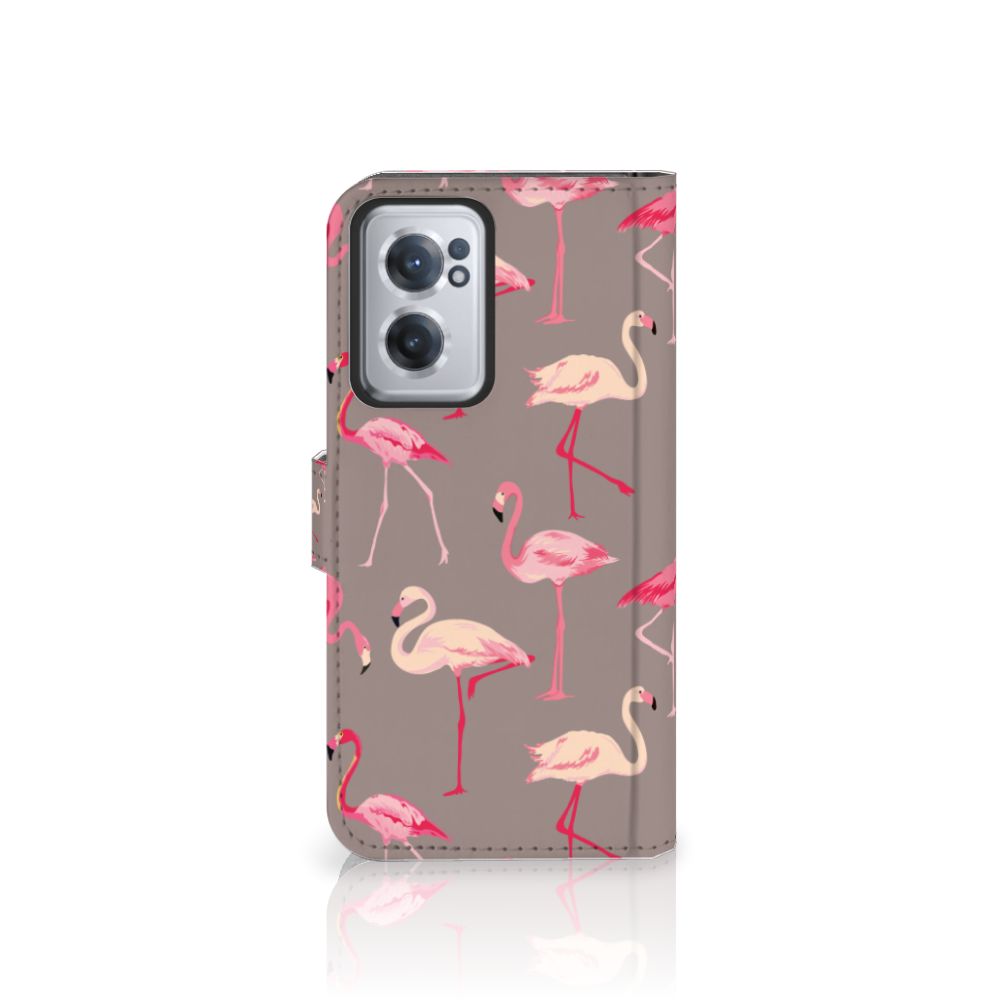 OnePlus Nord CE 2 Telefoonhoesje met Pasjes Flamingo