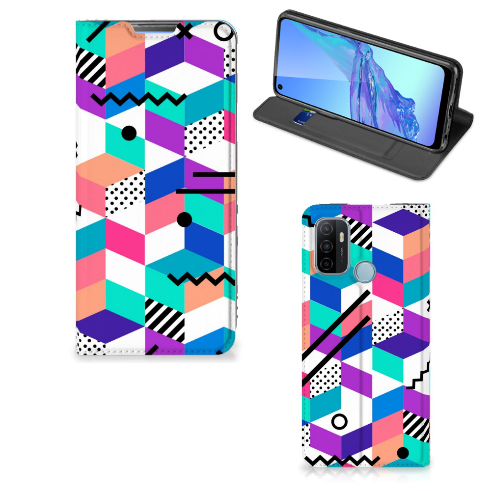 OPPO A53 | A53s Stand Case Blokken Kleurrijk - B2C Telecom