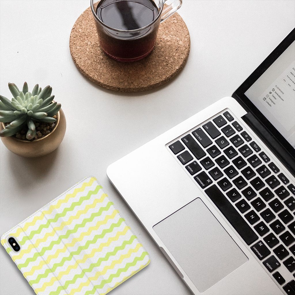 Apple iPhone Xs Max Hoesje met Magneet Waves Yellow