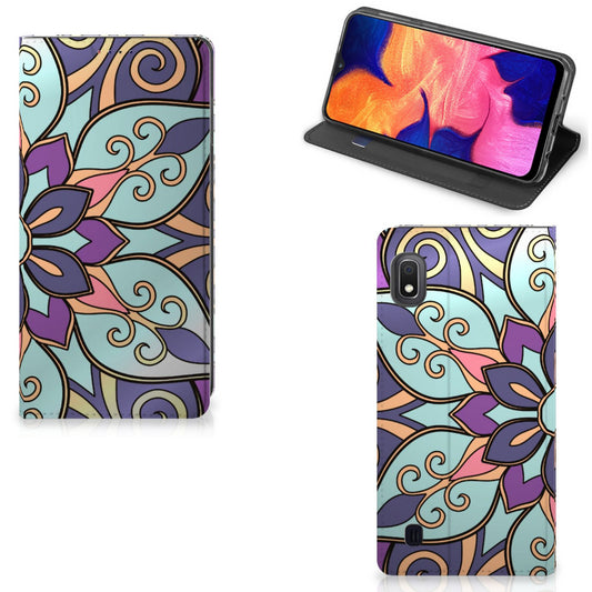 Samsung Galaxy A10 Smart Cover Purple Flower