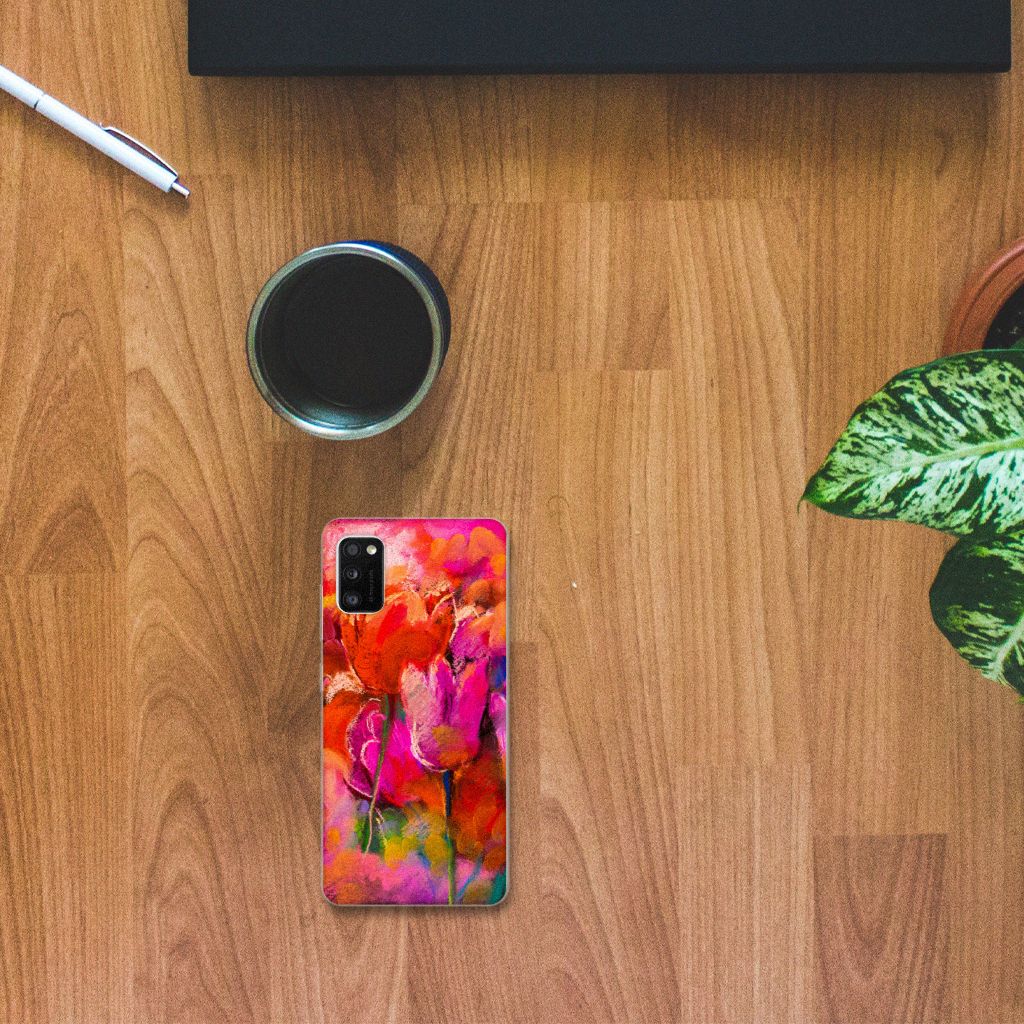 Hoesje maken Samsung Galaxy A41 Tulips B2C Telecom