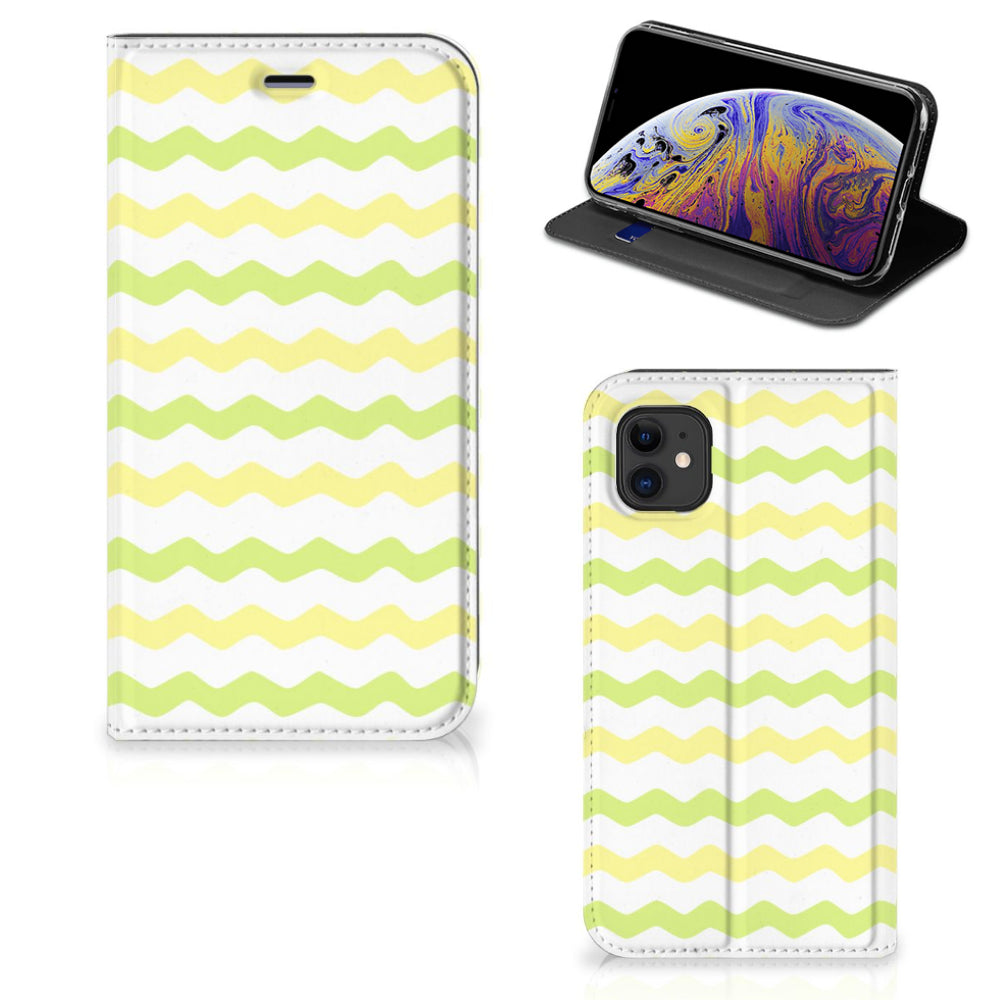 Apple iPhone 11 Hoesje met Magneet Waves Yellow