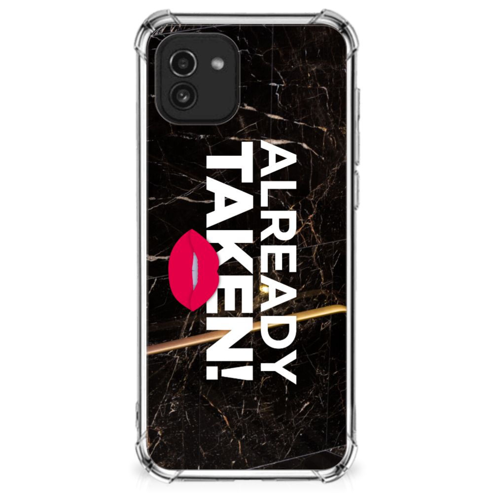 Samsung Galaxy A03 Telefoonhoesje met tekst Already Taken Black B2C Telecom