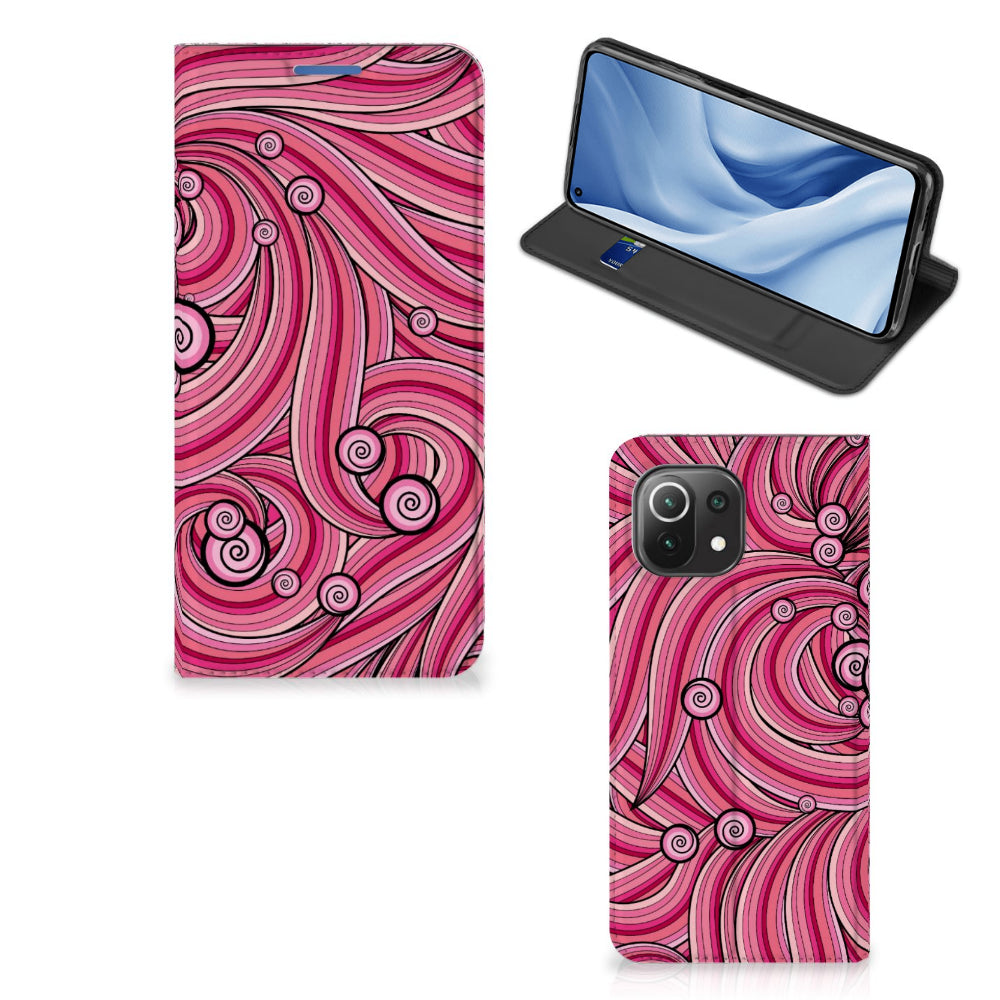 Xiaomi 11 Lite NE 5G | Mi 11 Lite Bookcase Swirl Pink