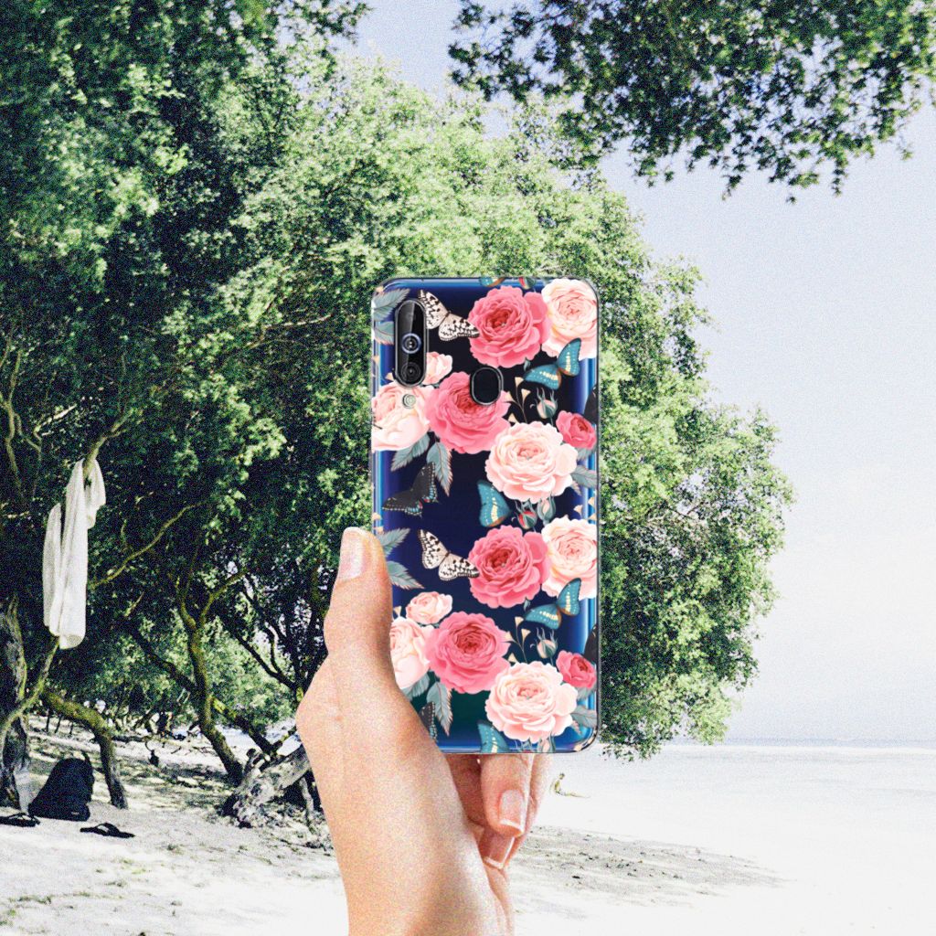 Samsung Galaxy A60 TPU Case Butterfly Roses