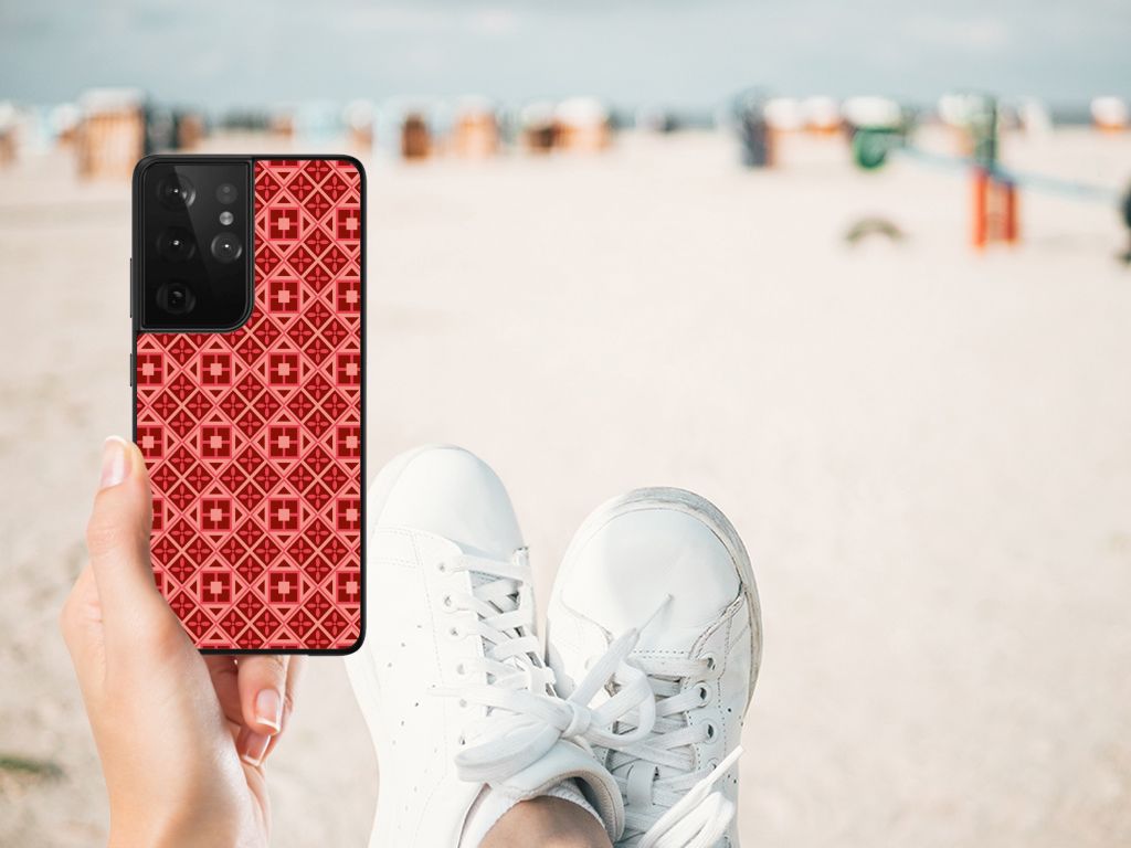 Samsung Galaxy S21 Ultra Back Case Batik Rood B2C Telecom
