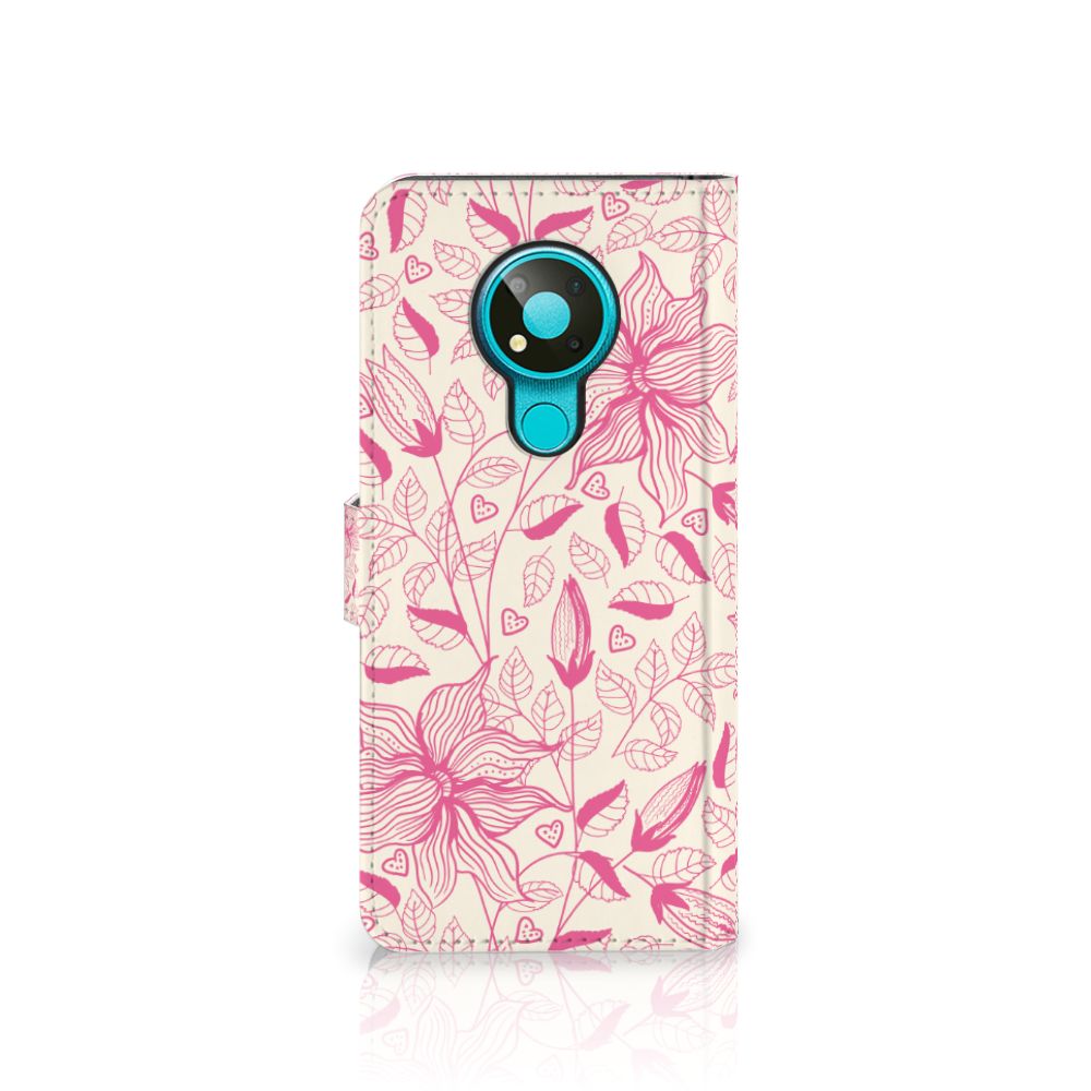 Nokia 3.4 Hoesje Pink Flowers