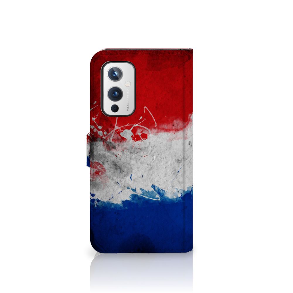 OnePlus 9 Bookstyle Case Nederland met artistieke Nederlandse vlag design