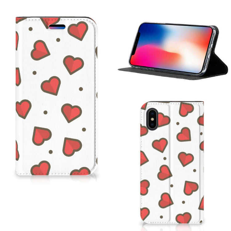 Apple iPhone X | Xs Hoesje met Magneet Hearts