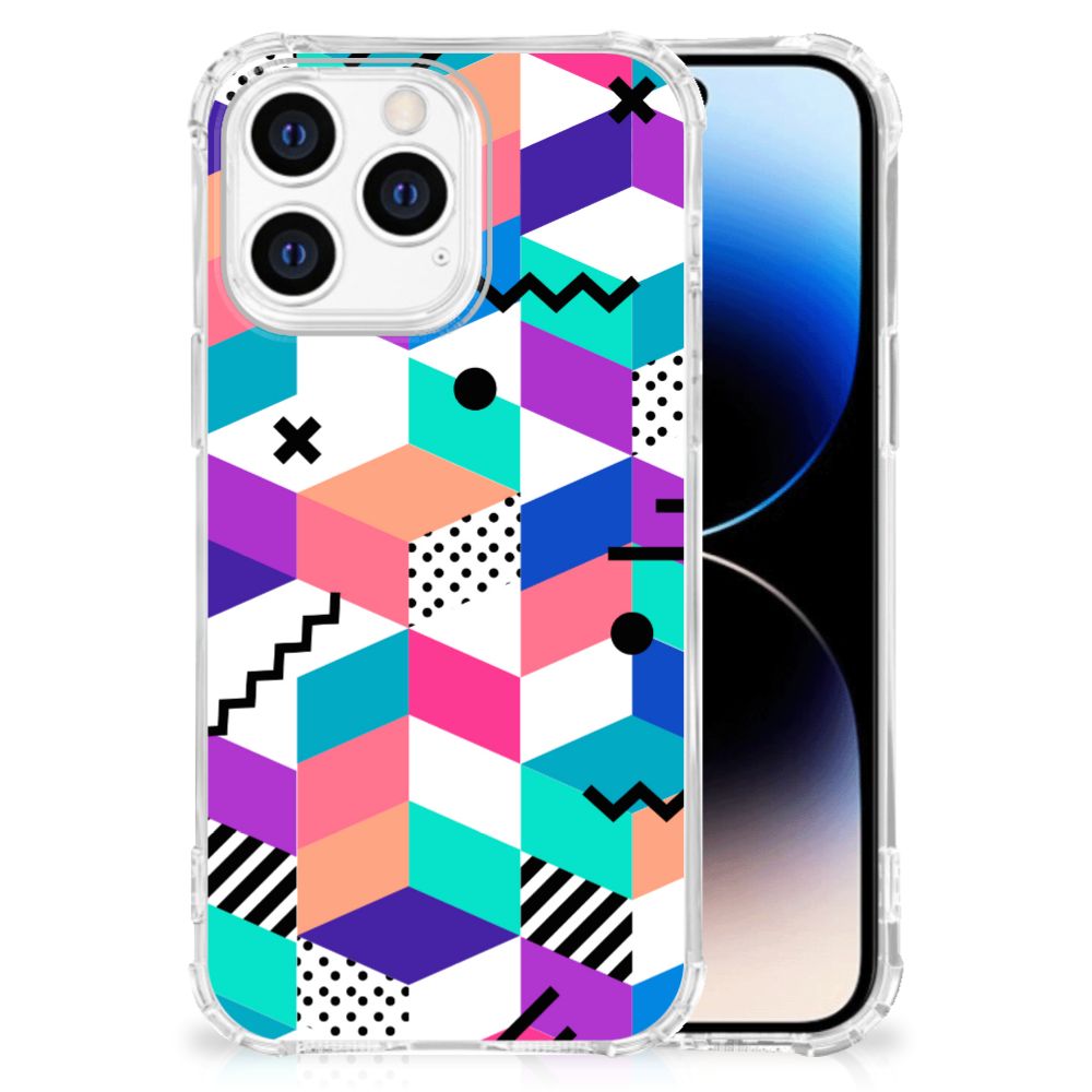 iPhone 14 Pro Shockproof Case Blokken Kleurrijk B2C Telecom