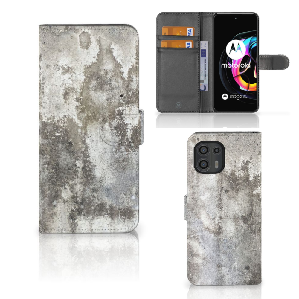 Motorola Edge 20 Lite Bookcase Beton Print