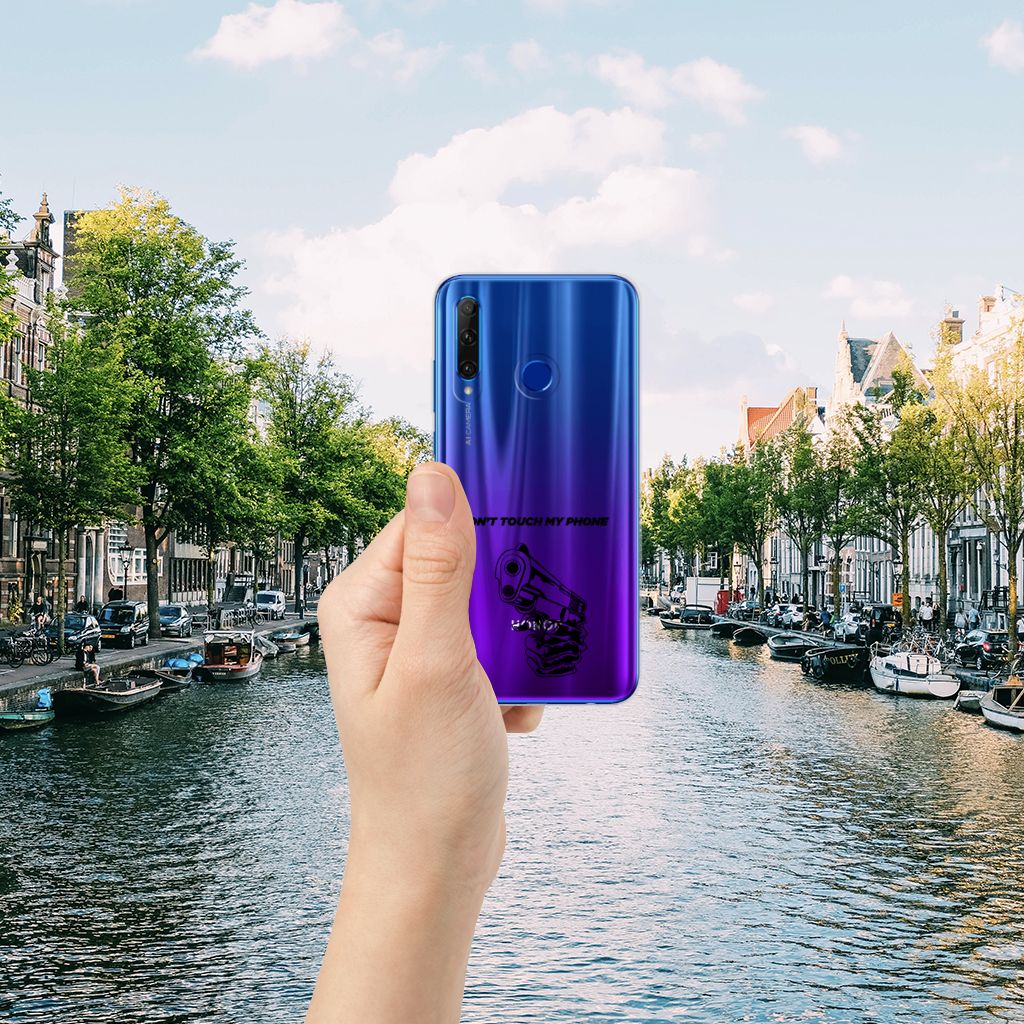 Honor 20 Lite Silicone-hoesje Gun Don't Touch My Phone