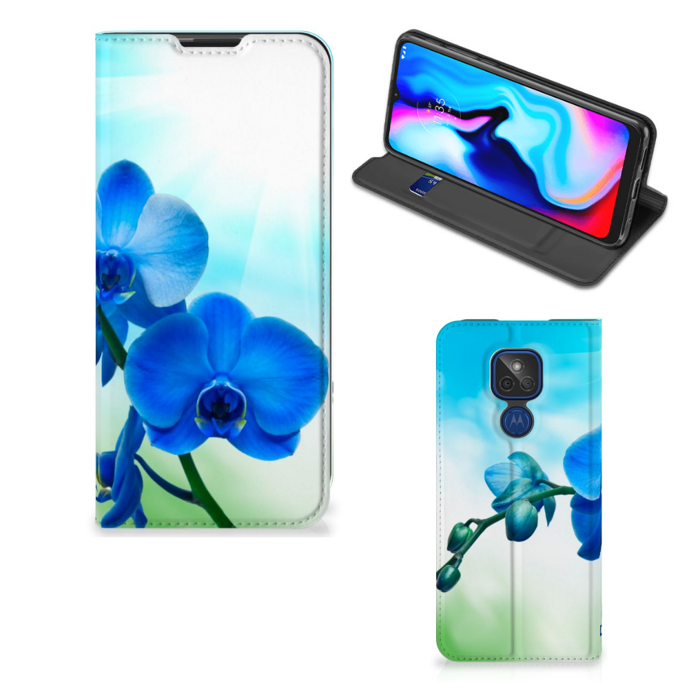 Motorola Moto G9 Play Smart Cover Orchidee Blauw - Cadeau voor je Moeder - B2C Telecom
