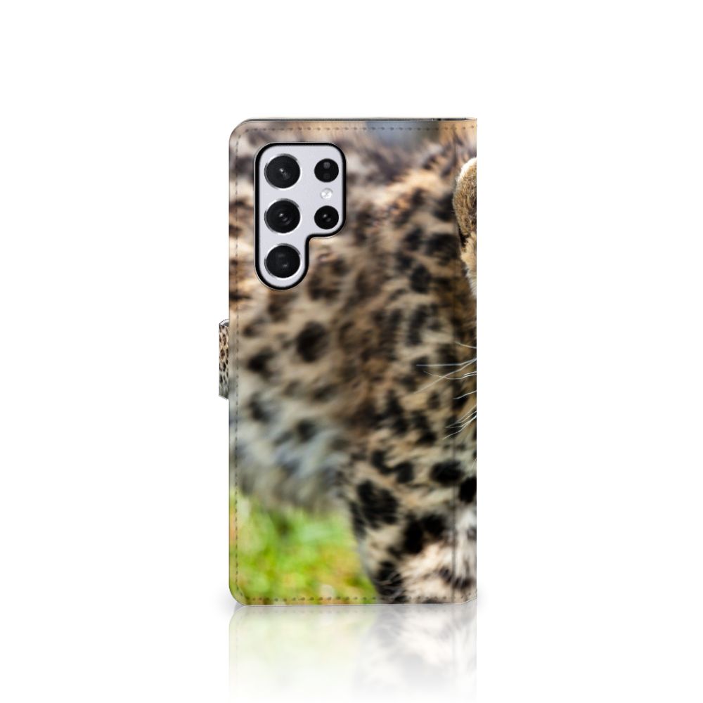 Samsung Galaxy S22 Ultra Telefoonhoesje met Pasjes Baby Luipaard