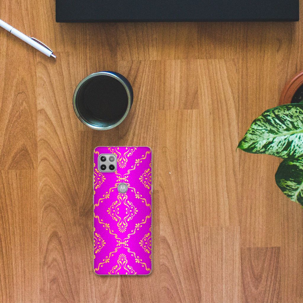 Siliconen Hoesje Motorola Moto G 5G Barok Roze B2C Telecom