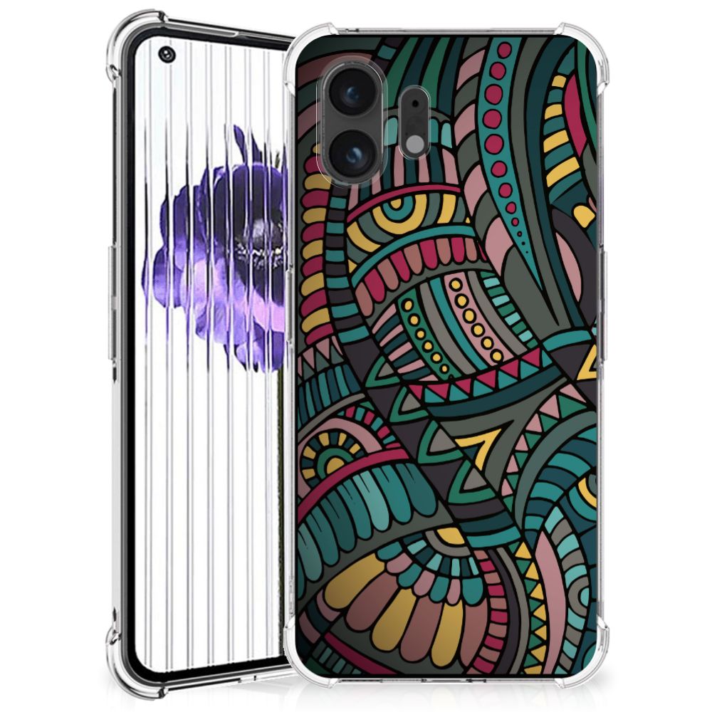 Nothing Phone (2) Doorzichtige Silicone Hoesje Aztec