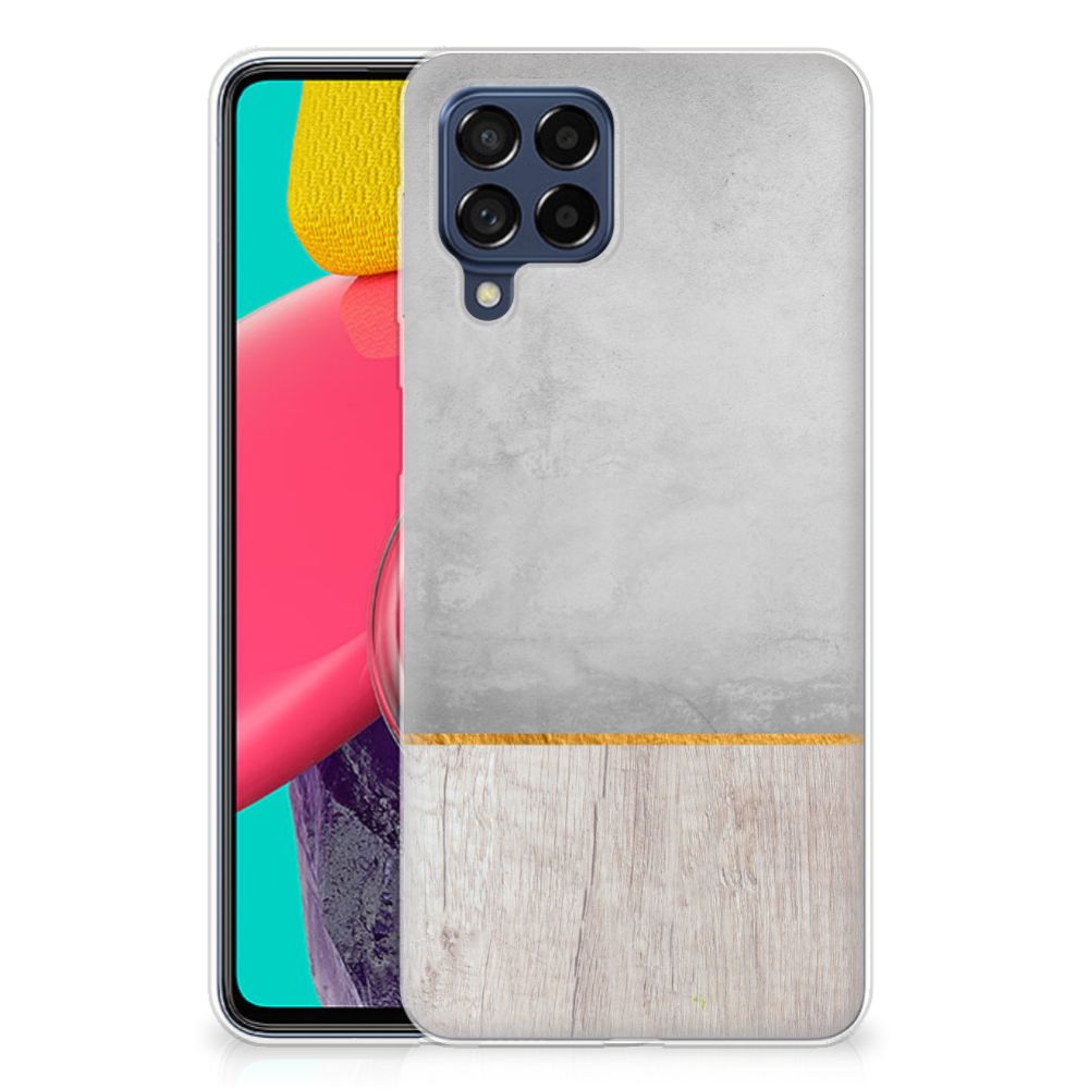 Samsung Galaxy M53 Bumper Hoesje Wood Concrete B2C Telecom