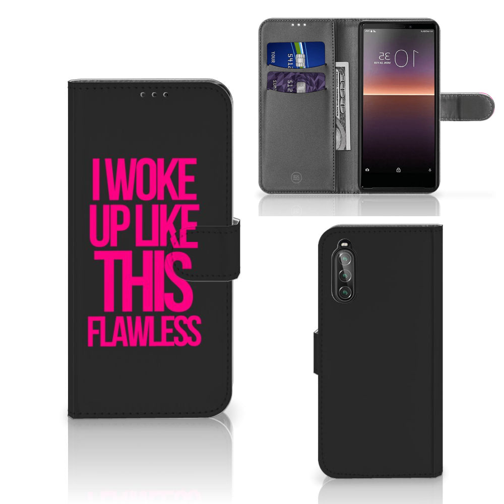 Sony Xperia 10 II Hoesje met naam Woke Up - Origineel Cadeau Zelf Maken