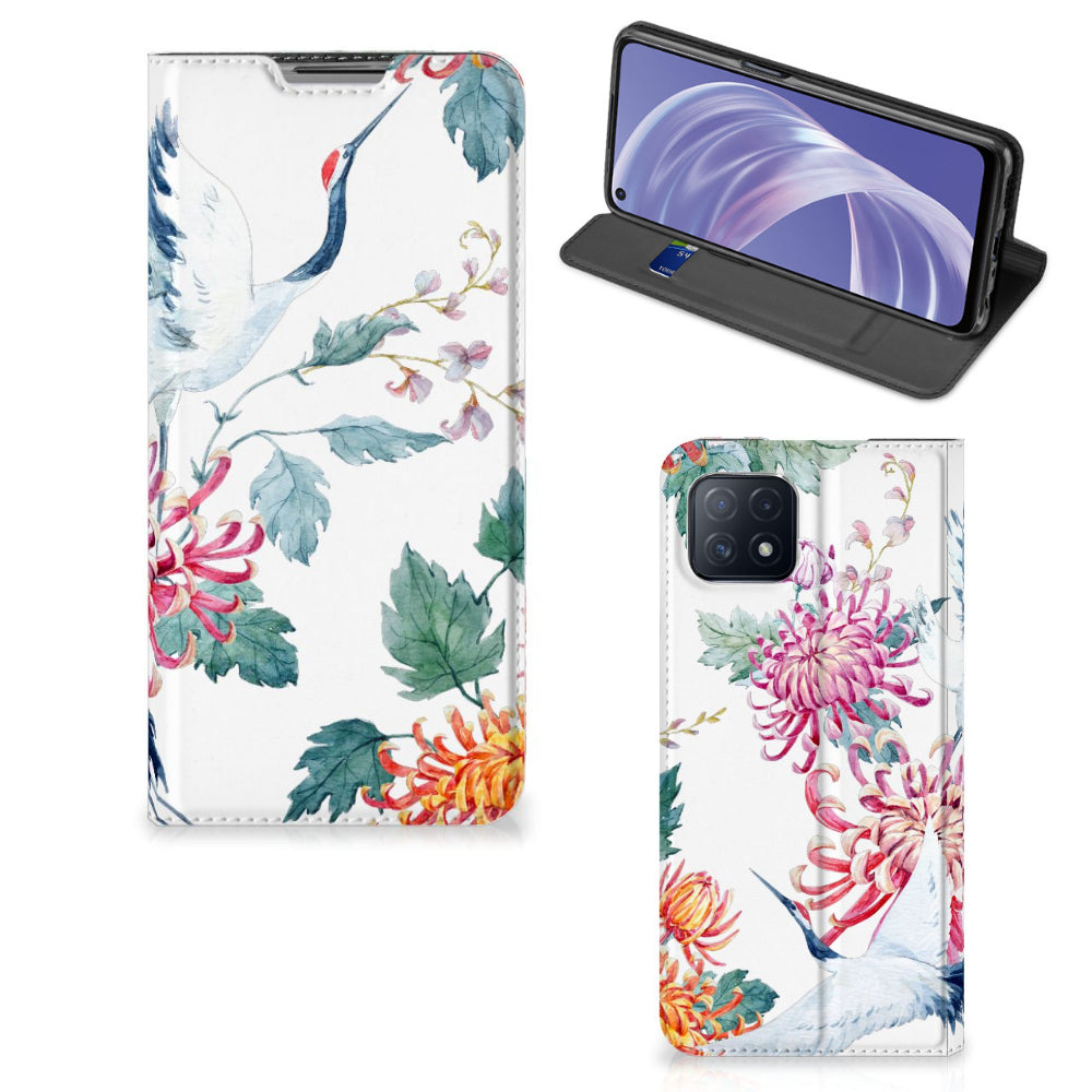 OPPO A73 5G Hoesje maken Bird Flowers