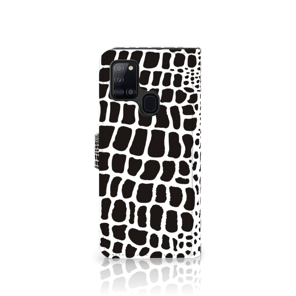 Samsung Galaxy A21s Telefoonhoesje met Pasjes Slangenprint
