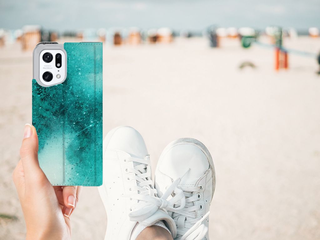 Bookcase OPPO Find X5 Pro Painting Blue - B2C Telecom