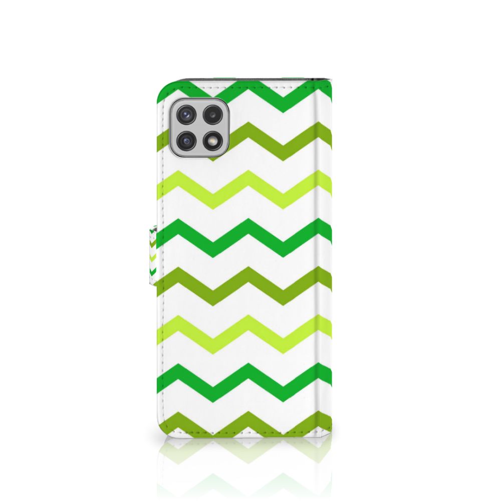 Samsung Galaxy A22 5G Telefoon Hoesje Zigzag Groen