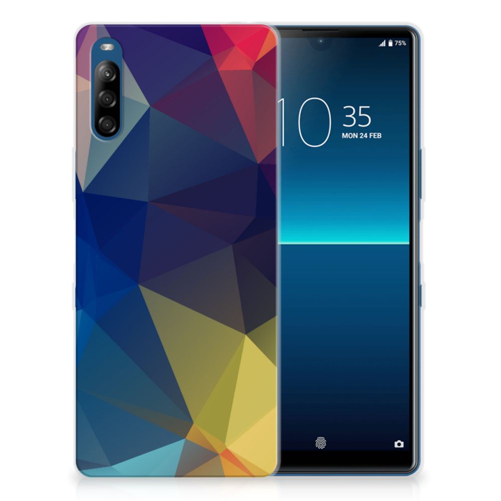 Sony Xperia L4 TPU Hoesje Polygon Dark