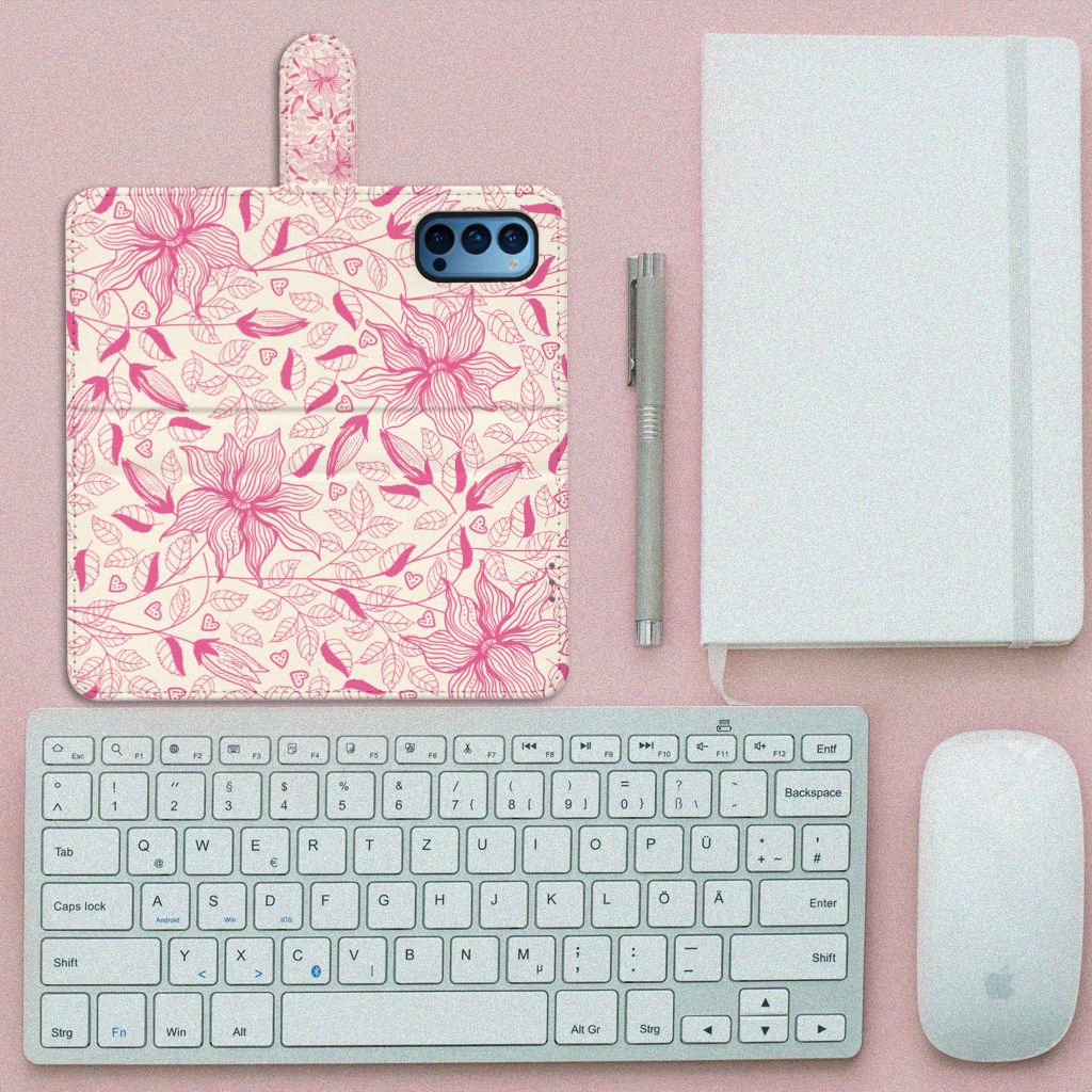 OPPO Reno 4 Pro 5G Hoesje Pink Flowers
