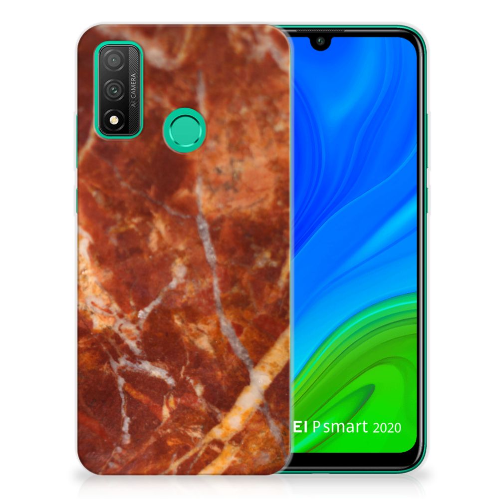 Huawei P Smart 2020 TPU Siliconen Hoesje Marmer Bruin