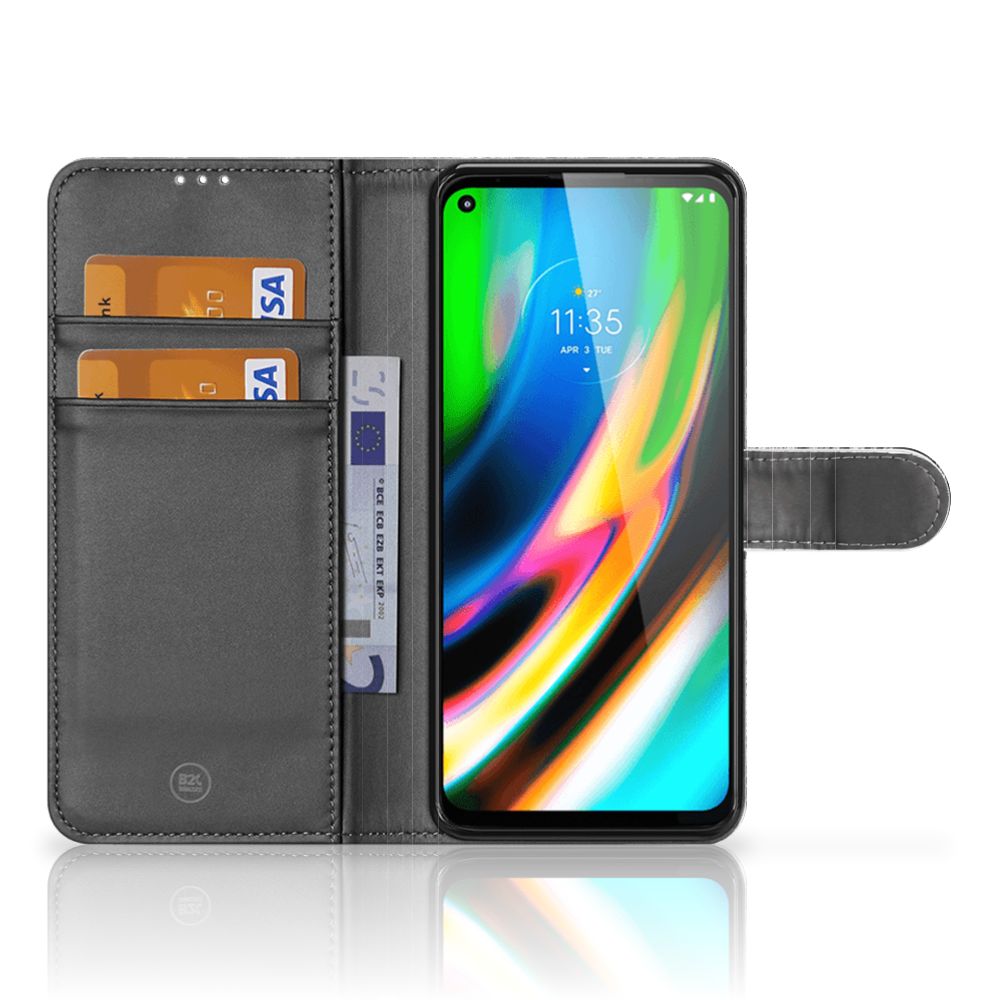 Book Style Case Motorola Moto G9 Plus Boomschors Grijs