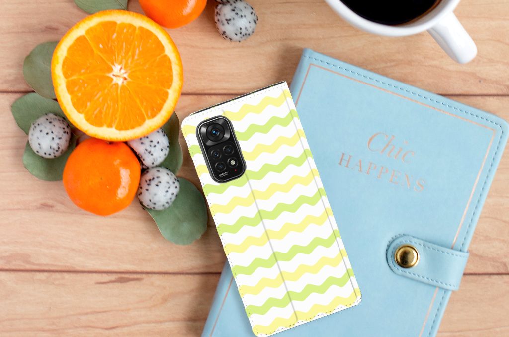 Xiaomi Redmi Note 11/11S Hoesje met Magneet Waves Yellow - B2C Telecom