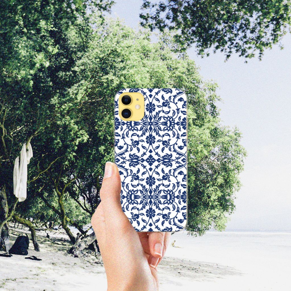 Apple iPhone 11 TPU Case Flower Blue