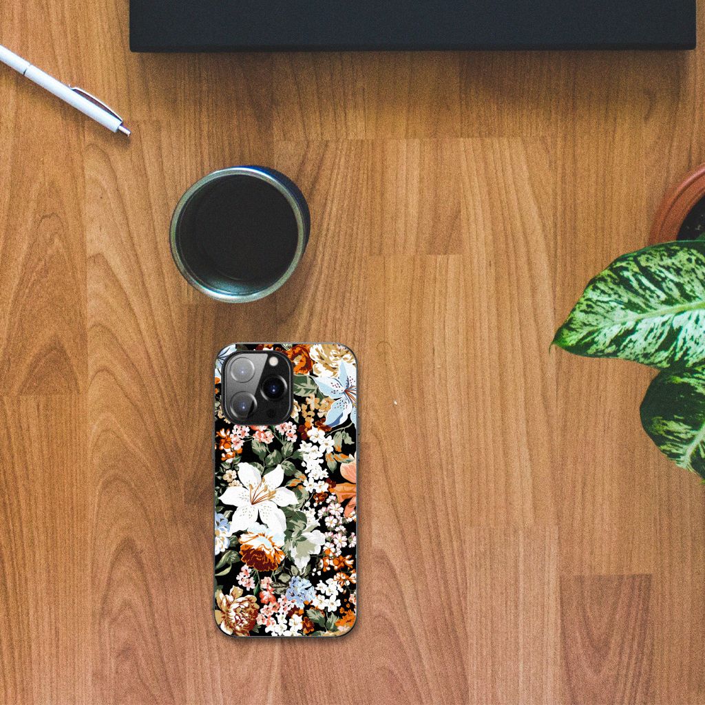 Bloemen Hoesje voor iPhone 14 Pro Max Dark Flowers B2C Telecom