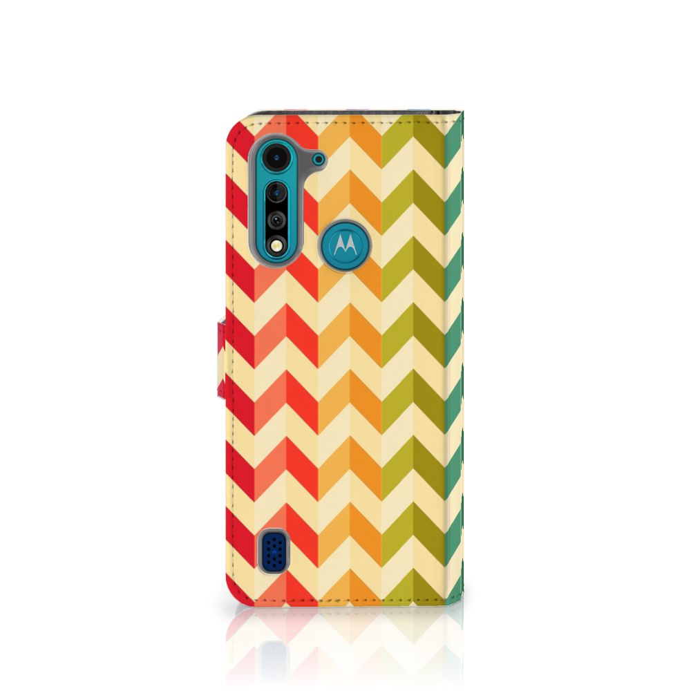 Motorola G8 Power Lite Telefoon Hoesje Zigzag Multi Color