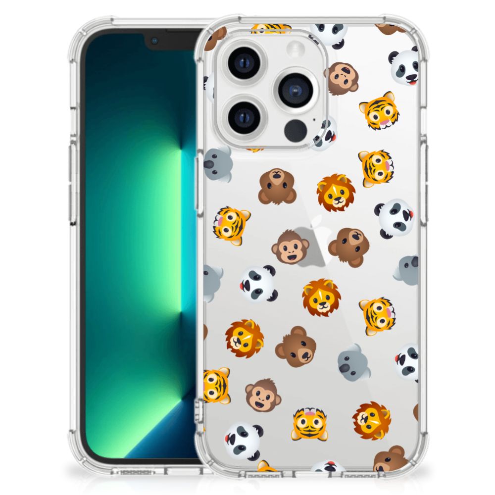 Doorzichtige Silicone Hoesje voor iPhone 13 Pro Max Dieren Emojis - B2C Telecom