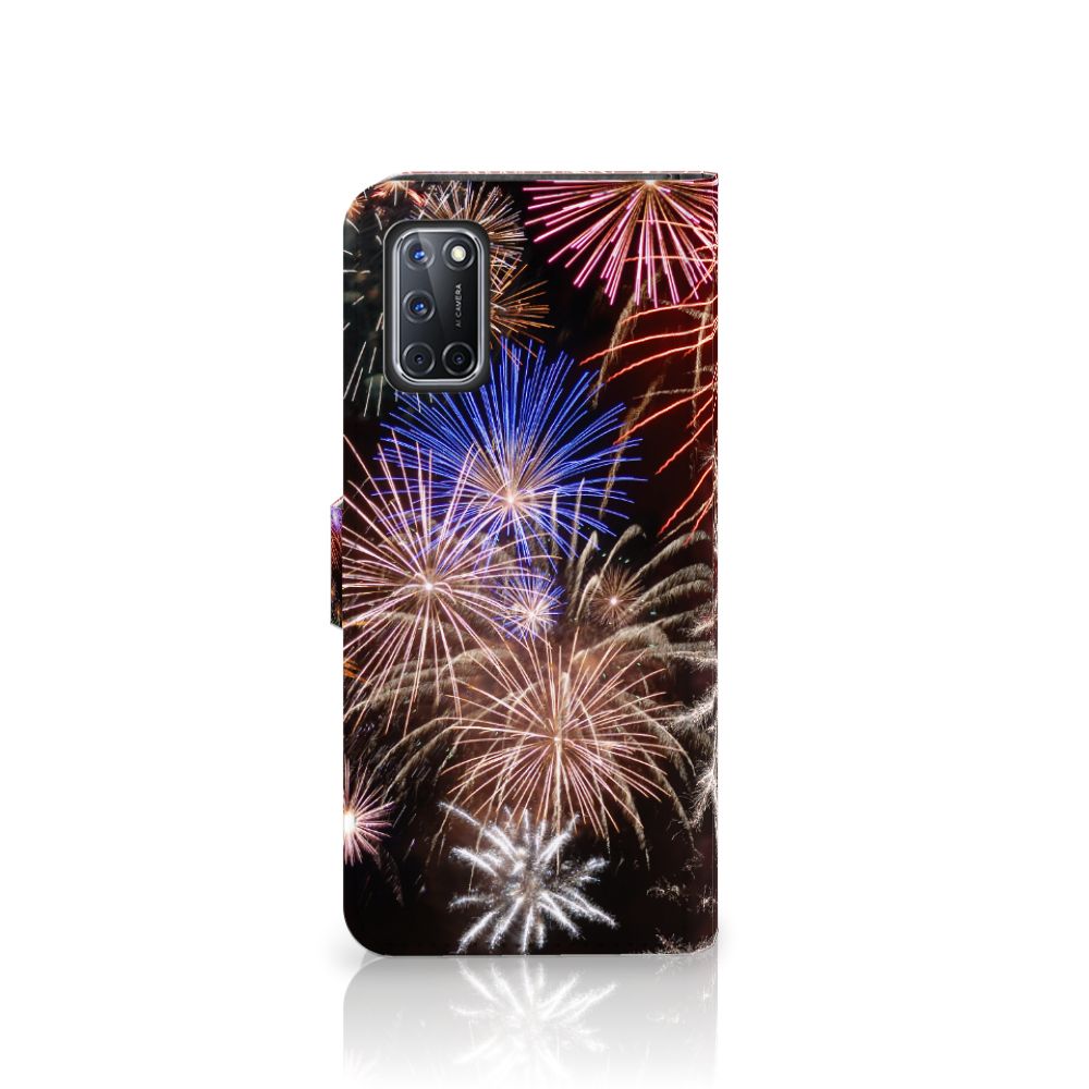 OPPO A72 | OPPO A52 Wallet Case met Pasjes Vuurwerk