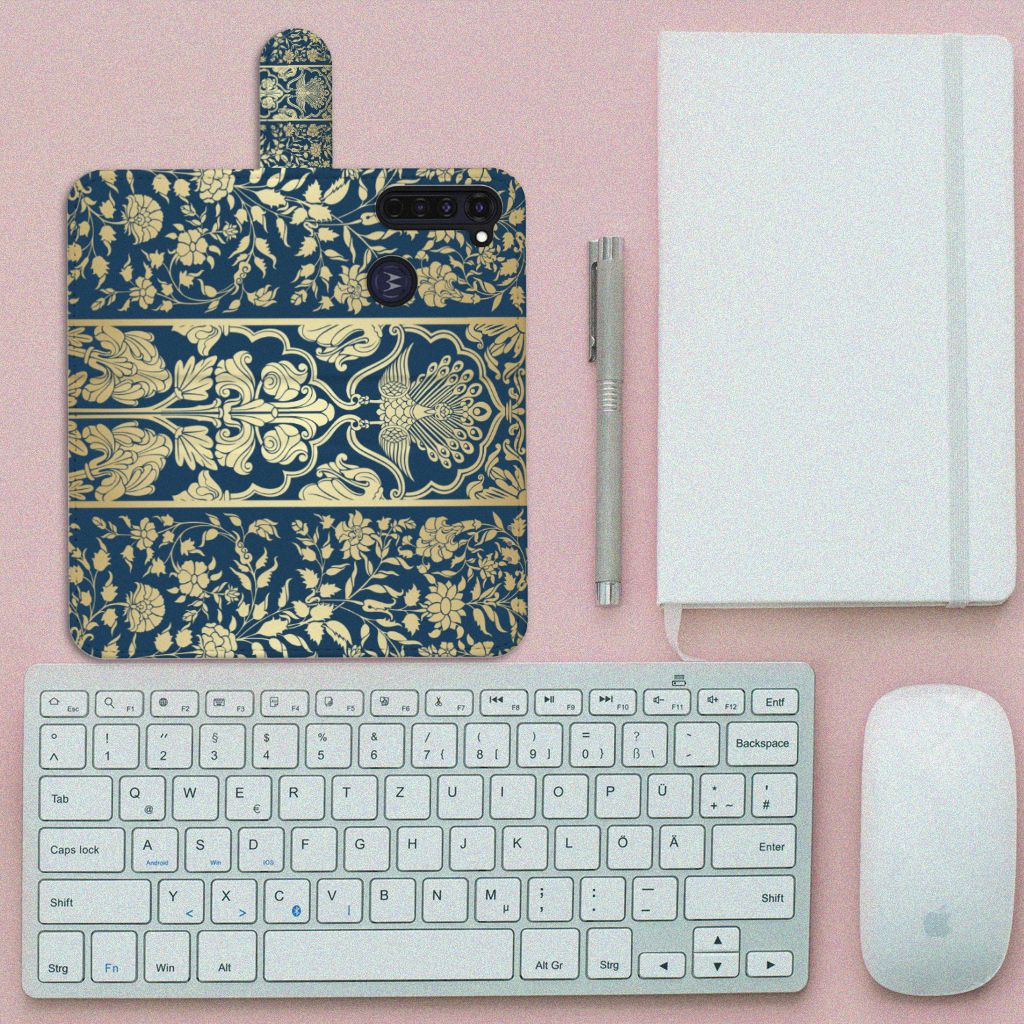Motorola Moto G Pro Hoesje Beige Flowers