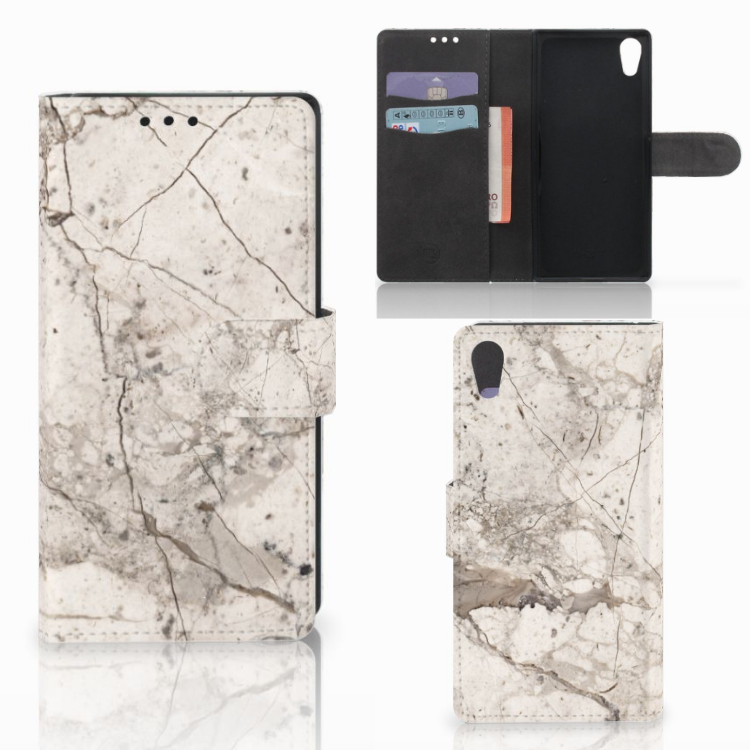 Sony Xperia XA1 Bookcase Marmer Beige