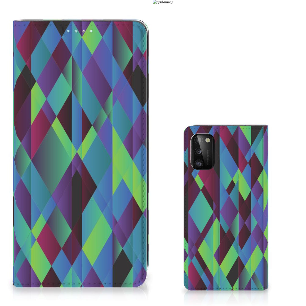 Samsung Galaxy A41 Stand Case Abstract Green Blue