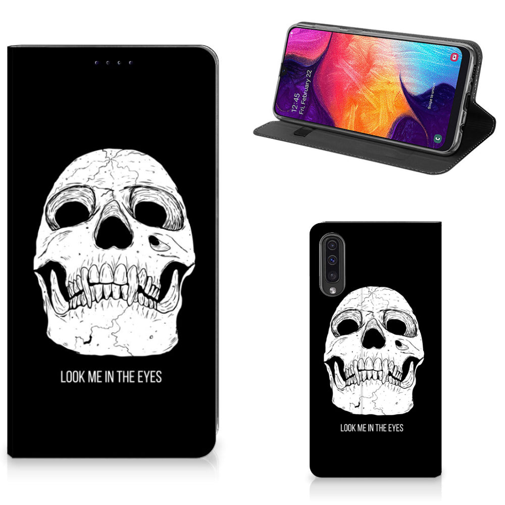 Mobiel BookCase Samsung Galaxy A50 Skull Eyes