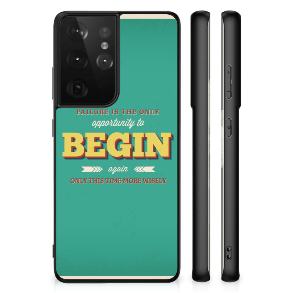 Samsung Galaxy S21 Ultra Telefoon Hoesje met tekst Quote Begin B2C Telecom