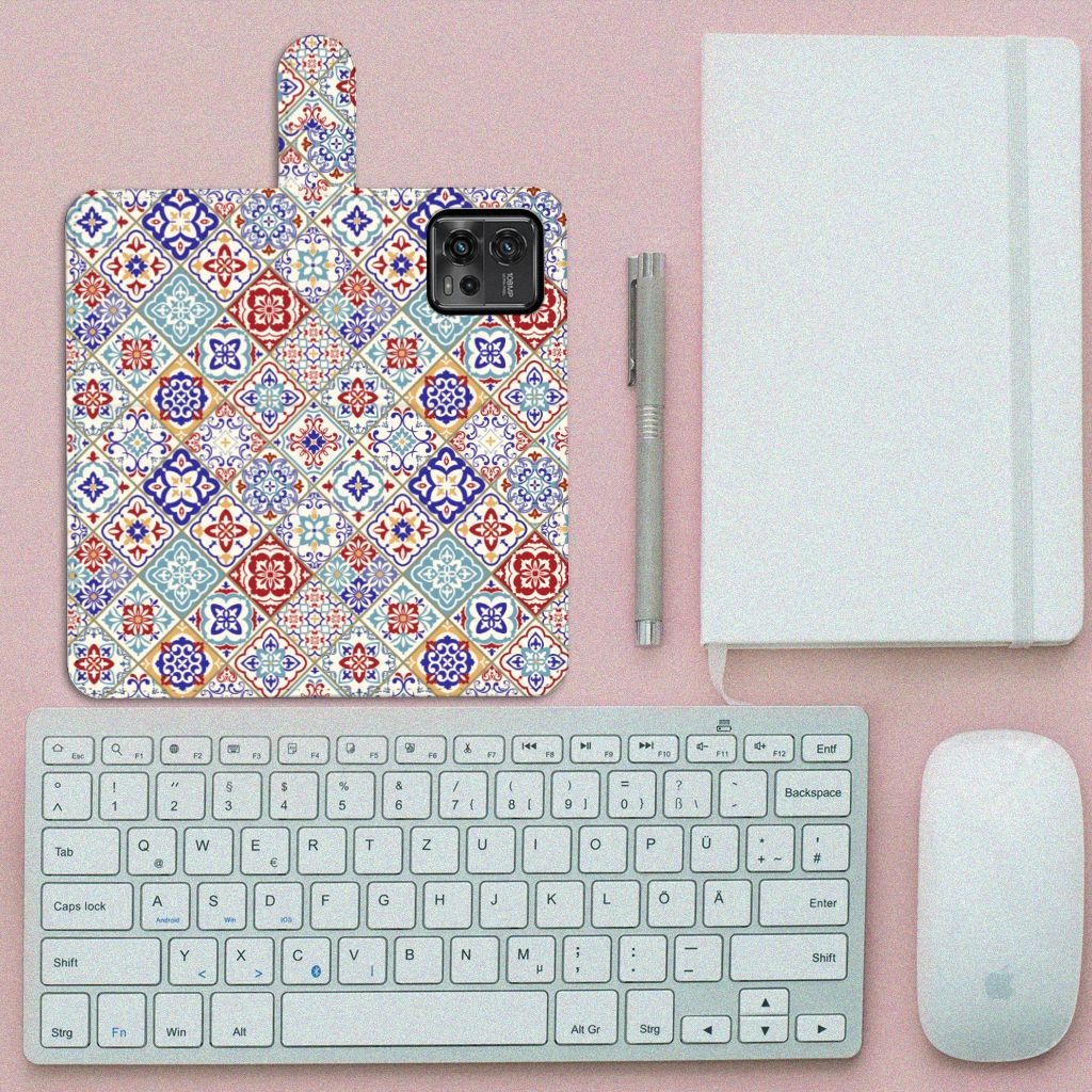 Motorola Moto G72 Bookcase Tiles Color