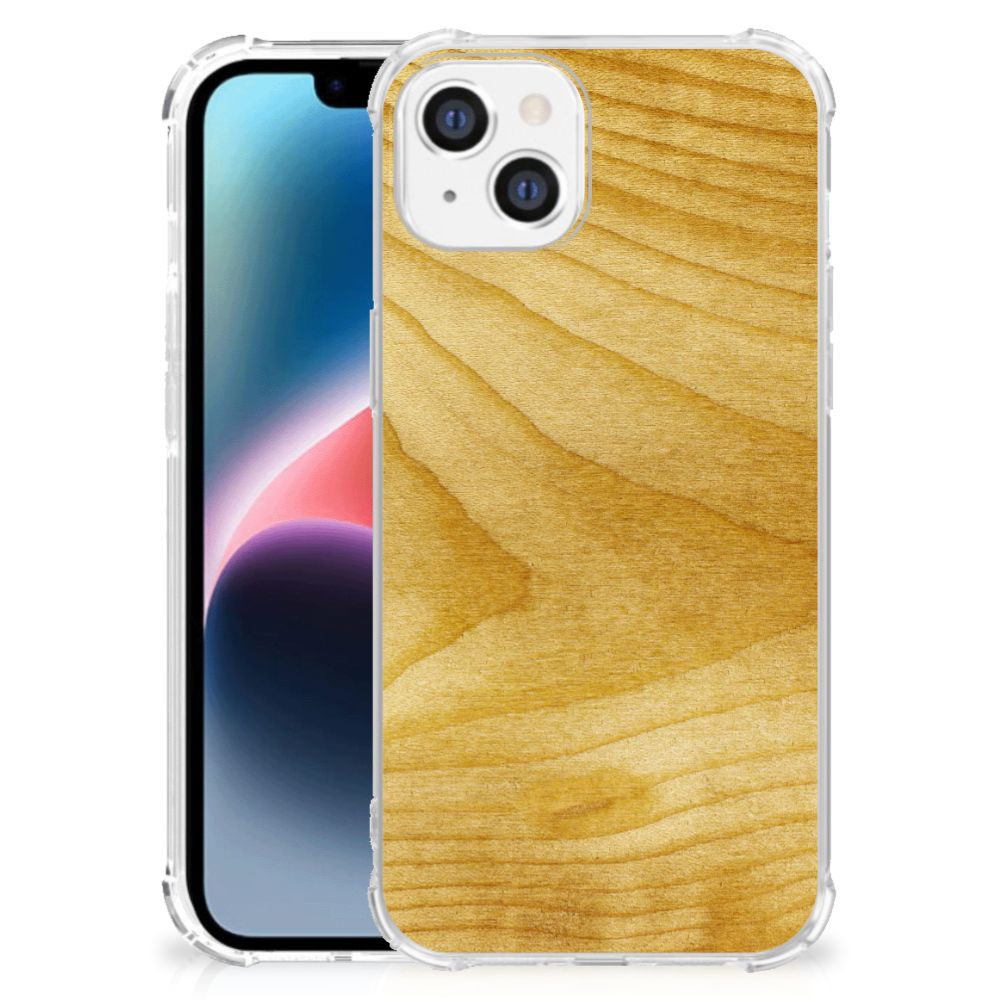 Apple iPhone 14 Plus Stevig Telefoonhoesje Licht Hout