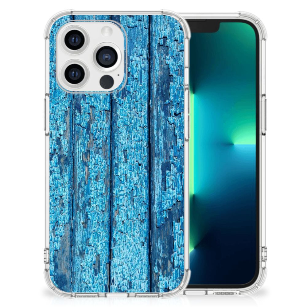 Apple iPhone 13 Pro Stevig Telefoonhoesje Wood Blue B2C Telecom