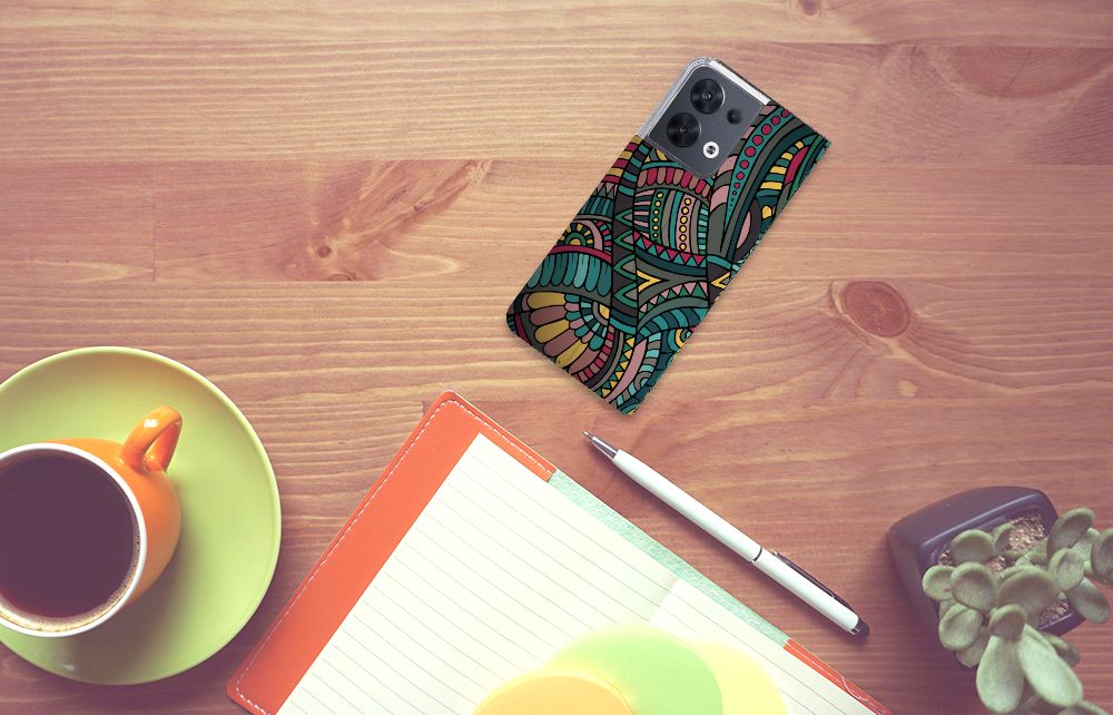 OPPO Reno8 Hoesje met Magneet Aztec - B2C Telecom